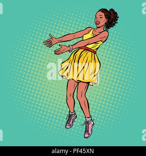 African woman outstretched hands Stock Vector