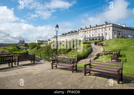 The Royal Hotel at West Cliff, Whitby, North Yorkshire, England. Beautiful hotel with superb views and an interesting history. Stock Photo