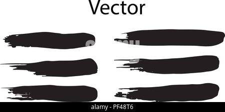 set of vector brush strokes for decor and logo.Set of grunge brush strokes Stock Vector