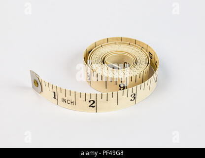 Tailors measuring tape on isolated on white background Stock Photo