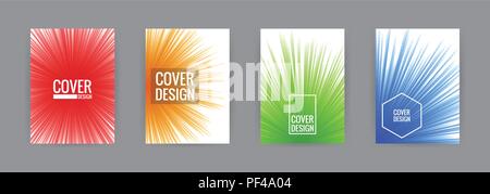 Set of cover background design template vector illustration. Colorful splash red, yellow, green and blue. Stock Vector