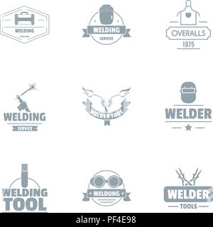 Ironsmith logo set, simple style Stock Vector