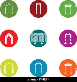 Arched path icons set, flat style Stock Vector Image & Art - Alamy