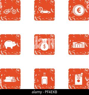 Indispensable icons set, grunge style Stock Vector