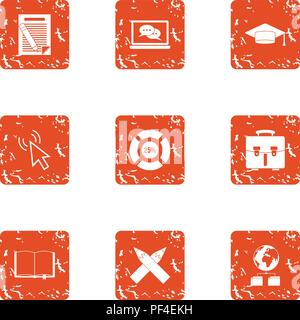 Put money icons set, grunge style Stock Vector