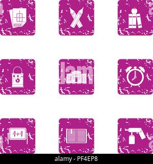 Credit icons set, grunge style Stock Vector