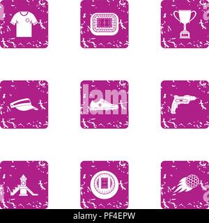 Sport dream icons set, grunge style Stock Vector