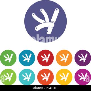 Bacilli icons set vector color Stock Vector