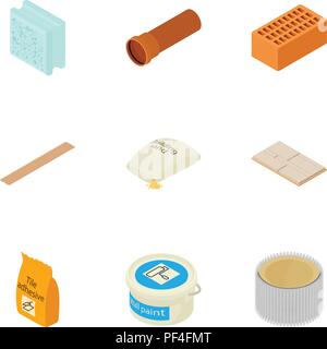 Inventory icons set, isometric style Stock Vector