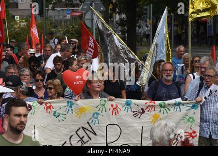 Berlin, Germany. 18th Aug, 2018. Counter-protests take place in Berlin as Neo-Nazis mark the 31st anniversary of the death of Hitler's former deputy Rudolf Hess. Credit: Sean Smuda/ZUMA Wire/ZUMAPRESS.com/Alamy Live News Stock Photo