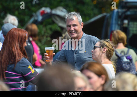 Beaminster, Dorset, UK.  19th August 2018. UK Weather.  Actor Neil Morrissey at Buckham Fair Beaminster, Dorset.  Picture Credit: Graham Hunt/Alamy Live News Stock Photo