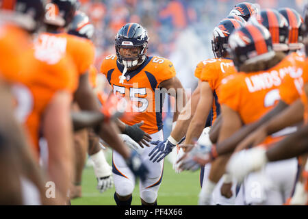 Denver Broncos linebacker Bradley Chubb (55) in action during an NFL  football game against the Jacksonville Jaguars at Wembley Stadium in  London, Sunday, Oct. 30, 2022. The Denver Broncos defeated the Jacksonville