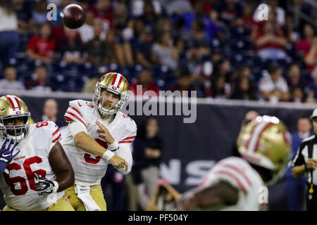 August 18, 2018: Houston Texans quarterback Joe Webb (5) during the  preseason NFL football game between the Houston Texans and the San  Francisco 49ers at NRG Stadium in Houston, TX. John Glaser/CSM