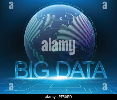 Global network connection concept. Big data visualization. Social ...
