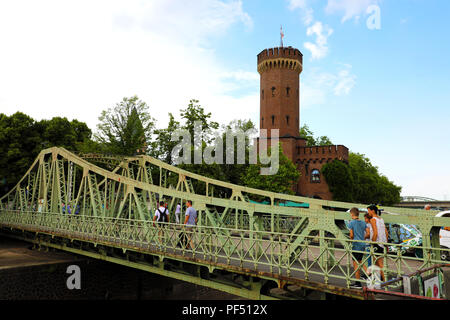 COLOGNE, GERMANY - MAY 31, 2018: beautiful view of Drehbrucke bridge in Cologne, Germany Stock Photo