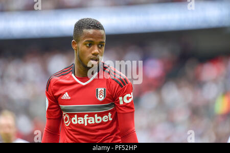 Ryan Sessegnon of Fulham during the Premier League match between Tottenham Hotspur and Fulham at Wembley Stadium in London. 18 Aug 2018 Editorial use only. No merchandising. For Football images FA and Premier League restrictions apply inc. no internet/mobile usage without FAPL license - for details contact Football Dataco
