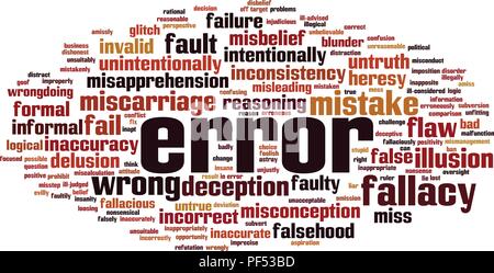 Error word cloud concept. Vector illustration Stock Vector