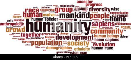 Humanity word cloud concept. Vector illustration Stock Vector