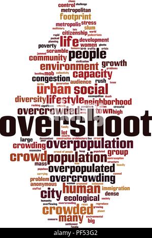 Overshoot word cloud concept. Vector illustration Stock Vector