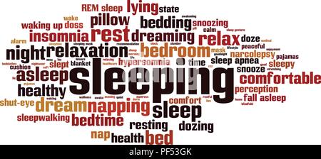 Sleeping word cloud concept. Vector illustration Stock Vector