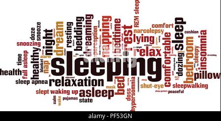 Sleeping word cloud concept. Vector illustration Stock Vector