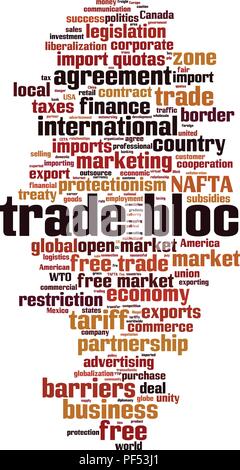 Trade bloc word cloud concept. Vector illustration Stock Vector