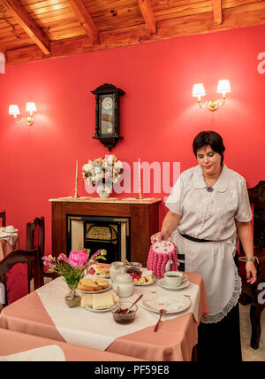 Traditional Welsh Tea in the Welsh Tea House Ty Te Caerdydd, Gaiman, The Welsh Settlement, Chubut Province, Patagonia, Argentina Stock Photo