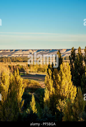 Chubut Valley, elevated view, Gaiman, The Welsh Settlement, Chubut Province, Patagonia, Argentina Stock Photo