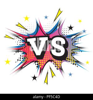 Versus Letters or VS Logo. Comic Text in Pop Art Style. Vector Illustration Stock Vector