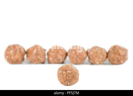 Raw meatballs on white background Stock Photo