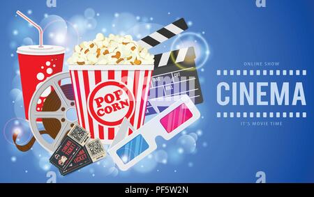 Cinema and Movie Banner Stock Vector