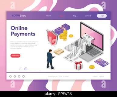 Internet Shopping and Online Payments Concept Stock Vector