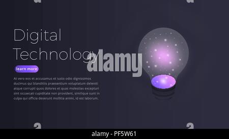 Digital technology isometric concept. Illustration of futuristic datacenter, big data processing, server hosting equipment. Stock Vector