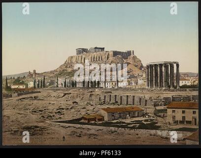 Athènes. LʹAcropole Avec Temple de Jupiter Olympien Stock Photo