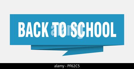 back to school sign. back to school paper origami speech bubble. back to school tag. back to school banner Stock Vector