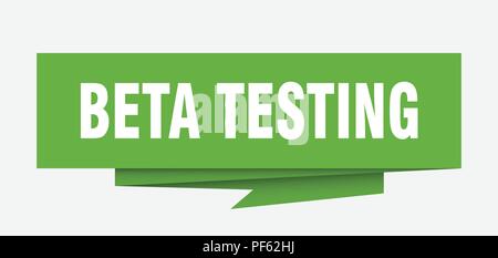 beta testing sign. beta testing paper origami speech bubble. beta testing tag. beta testing banner Stock Vector
