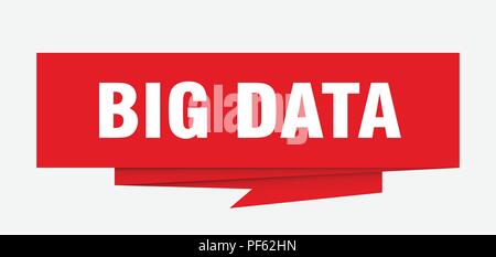 big data sign. big data paper origami speech bubble. big data tag. big data banner Stock Vector