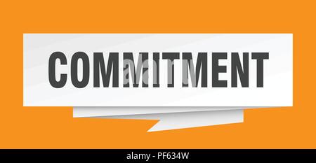 commitment sign. commitment paper origami speech bubble. commitment tag. commitment banner Stock Vector