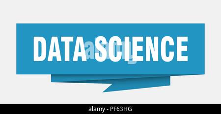 data science sign. data science paper origami speech bubble. data science tag. data science banner Stock Vector