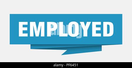 employed sign. employed paper origami speech bubble. employed tag. employed banner Stock Vector