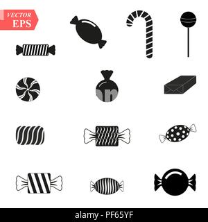 Simple black and white vector candy icons eps10 Stock Vector