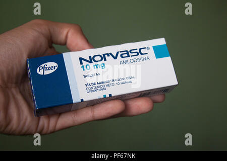 Amlodipine, sold under the brand name Norvasc among others, is a medication used to treat high blood pressure and coronary artery disease.[3] While not typically recommended in heart failure, amlodipine may be used if other medications are not sufficient for high blood pressure or heart-related chest pain. Stock Photo