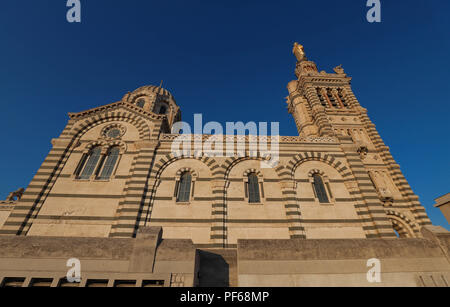 The historic church Notre Dame de la Garde of Marseille in South France . Stock Photo