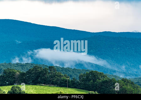 A view of mountain tops in the mountains of western Virginia --Appalachian Mountains near Shenandoah National Park Stock Photo