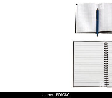 Office supplies and glasses. View from above. Isolated on white background Stock Photo