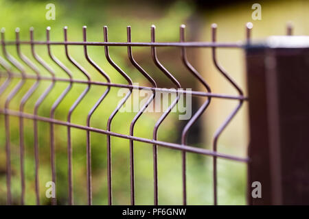 welded metal wire mesh fence closeup Stock Photo