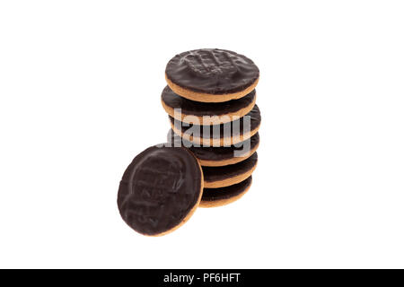 Jaffa cake soft chocolate coated biscuits with an orange centre Stock Photo