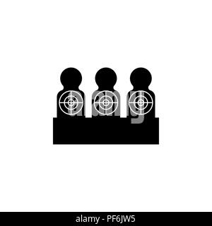 Targets for shooting. Target icon white on a black background Stock Vector