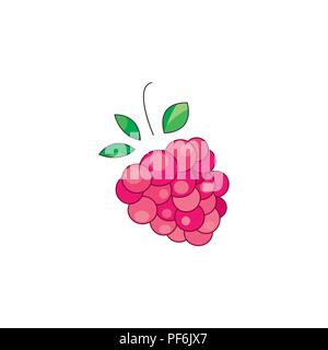 Color vector illustration. Raspberries icon on a white background Stock Vector