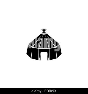 Yurt vector icon black on white background Stock Vector